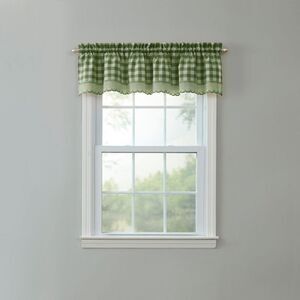 Brylanehome Buffalo Check Rod-Pocket Valance, Sage Window Curtain